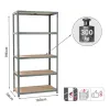 Image Étagère acier SPACEO - 5 tablettes - Gris à 41,90€