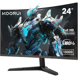 Image Écran PC 24" FHD Incurvé KOORUI 24E6C - 1ms, 180Hz - Noir à 94,99€