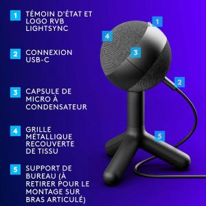 Image Microphone Logitech G Yeti Orb - Noir à 36,99€