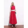 Image Pantalon évasé Femme en coton - Rouge à 16,99€