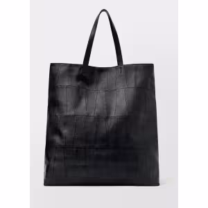 Image Sac cabas en cuir patchwork - Noir à 167,99€