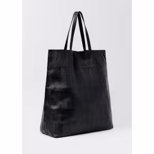 Image Sac cabas en cuir patchwork - Noir à 167,99€