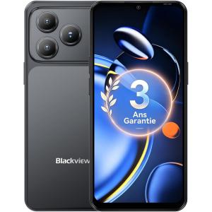 Image Téléphone portable 6.56" Blackview Smartphone (16Go+64Go/2To, 5000mAh) - Noir à 132,99€