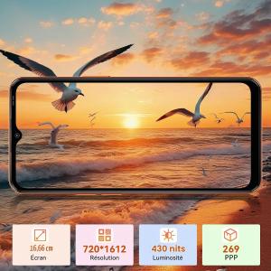 Image Téléphone portable 6.56" Blackview Smartphone (16Go+64Go/2To, 5000mAh) - Noir à 132,99€