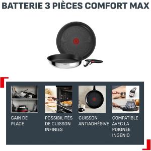 Image Set de poêles Tefal Ingenio Comfort Max - Acier Inoxydable à 40,99€