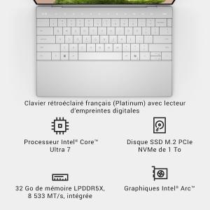 Image PC Portable 13'' 2K Dell XPS 13 9350 (Ultra7, RAM 32Go, SSD 1To) - Win11 - Platinum à 1599€