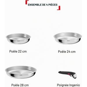 Image Set de poêles Tefal Ingenio Comfort Max - Acier Inoxydable à 48,99€