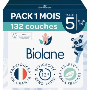 Image Pack 123 Couches bébé Biolane Taille 5 - 11-25 kg - Blanc à 49,43€