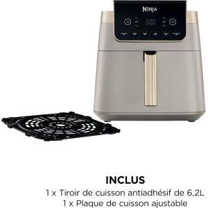 Image Friteuse sans huile Ninja Air Fryer MAX PRO AF180EUSD - 6.2L - Stone/Or à 99,99€