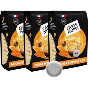 Image Pack 3x60 Dosettes de café Carte Noire Classique N°5 - Rainforest - 180 dosettes à 21,70€