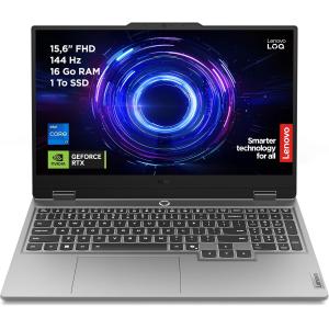 Image PC Portable Gaming 15" FHD Lenovo LOQ 15IRX10 (i7, RAM 16Go, SSD 1To, RTX5060) - Gris Lunaire à 1 399,99€