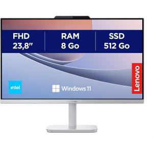 Image PC tout-en-un 24" Lenovo IdeaCentre A100 (N100, RAM 8Go, SSD 512Go) - Win11 - Gris Cloud à 449,99€