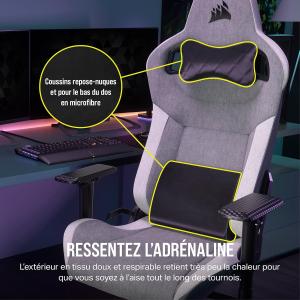 Image Fauteuil gaming Corsair T3 RUSH - Gris & Blanc à 269,90€