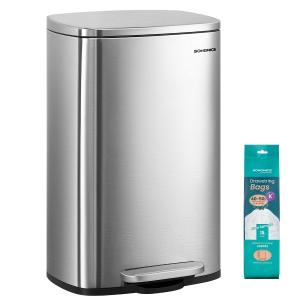 Image Poubelle de cuisine SONGMICS LTB050E01 - Argent à 68,63€