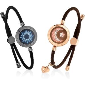 Image Bracelet connecté TOTWOO Soleil et Lune - Noir et or rose à 121,40€