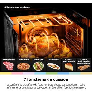 Image Four encastrable Comfee CBO70M80D2-BK - Noir et Argent à 189,49€