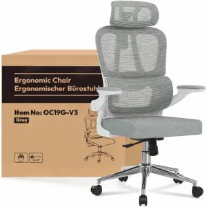 Image Chaise de bureau FLEXISPOT OC3 Lite - Gris à 109,98€