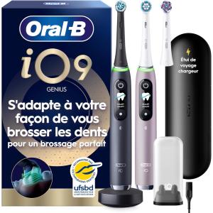 Image Brosses à dents électriques Oral-B iO 9 Duo - Noir, Rose à 289,99€