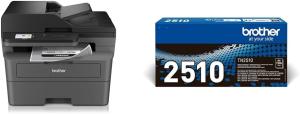 Image Pack Imprimante Multifonction 3 en 1 Brother Bundle DCP-L2665DW + Toner Original TN-2510 Noir