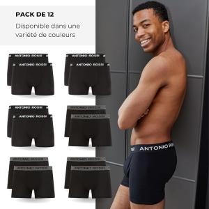 Image [Prime] Boxers ANTONIO ROSSI Lot de 12 - Noir à 31,67€