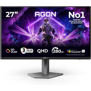 Image [Prime] Écran PC gaming 27" 2K QD-OLED AOC Agon Pro AG276QZD2AM - 280 Hz, 0,03 ms GtG - Noir à 359 €