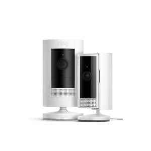Image Pack caméras Ring Stick Up Cam + Caméra Intérieure - Blanc à 34,99€