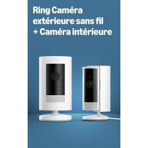 Image Pack caméras Ring Stick Up Cam + Caméra Intérieure - Blanc à 34,99€