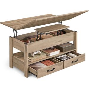 Image Table basse relevable VASAGLE LCT254L01 - Marron camel à 115,46€