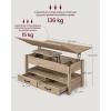 Image Table basse relevable VASAGLE LCT254L01 - Marron camel à 115,46€