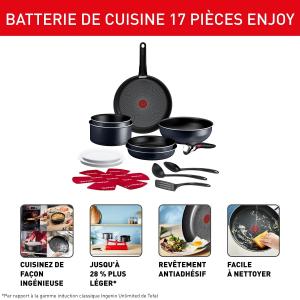 Image Batterie de cuisine Tefal Ingenio Enjoy 17 pièces - Gris à 149,89€