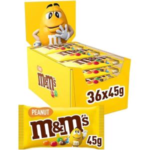 Image Bonbons chocolat M&M's Peanut 36 sachets de 45 g - Chocolat au lait et cacahuètes à 19,99€