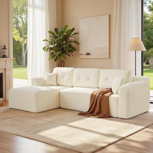 Image Canapé d’angle modulable VASAGLE LCS183WD01 - Blanc crème à 319,76€
