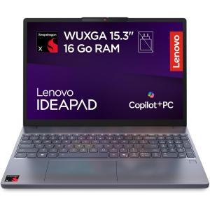 Image Ordinateur portable Lenovo IdeaPad Slim 3 15Q8X10 (SnapX X1, Ram 16Go, SSD 256Go) - Win11 - Gris Luna à 599,99€
