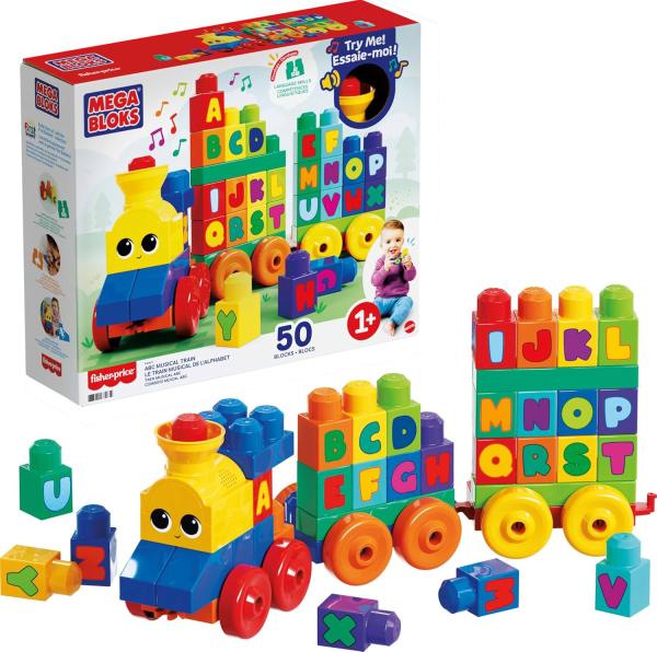 Image Le Train de L'Alphabet MEGA Bloks FWK22 - 50 pièces