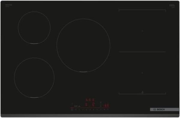Image Plaque induction Bosch PVW831HC1E, Série 6 - 5 feux, 80 cm, Noir, Sans cadre