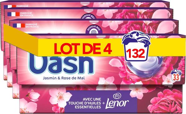 Image Pack 144 Capsules Lessives Dash 2-en-1 PODS Jasmin et Rose de Mai