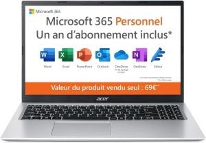 Image PC Portable ACER Aspire 1 A115-32-C3AK - 15,6'' Full HD, Celeron N4500, RAM 4 Go, 128 Go eMMC