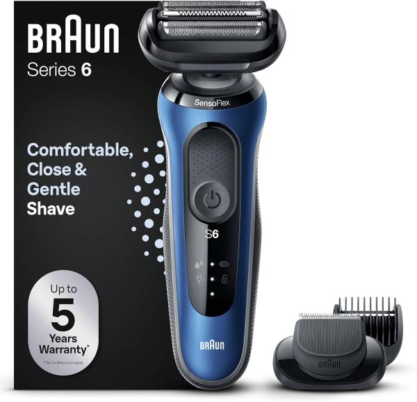 Image Rasoir Électrique Homme Braun 61-B1500s Series 6 EasyClick, SensoFlex, Wet & Dry