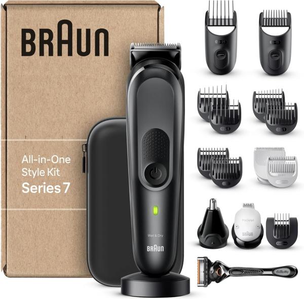 Image Tondeuse Homme Tout-En-Un Braun MGK7470 Series 7 - Kit Styling 17-en-1