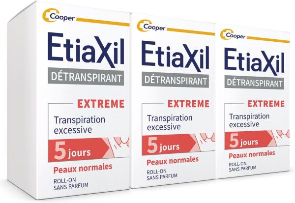 Image Pack 3 Déodorants Détranspirant Cooper ETIAXIL EXTREME - Traitement Transpiration Excessive