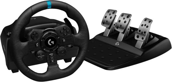 Image Volant de Course et Pédales Logitech G G923 TRUEFORCE pour PS5, PS4, PC et Mac - Noir