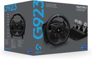 Image Volant de Course et Pédales Logitech G G923 TRUEFORCE pour PS5, PS4, PC et Mac - Noir