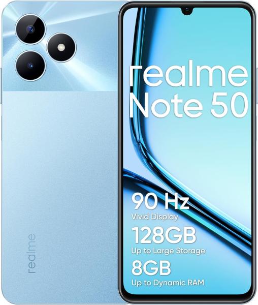 Image Smartphone realme Note 50 4G APN avec I.A. de 13 MP - Batterie 5000 mAh, Bleu Ciel